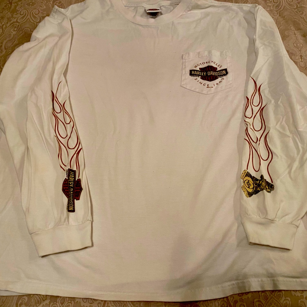 Salem OR 2XL Harley Davidson long sleeve T-Shirt-White